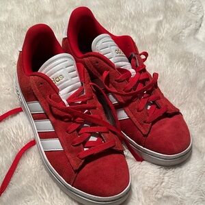Adidas Scarlet and Snow Sneakers